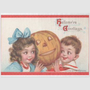 Vintages Halloween Viktorianisch Edwardian Decoupa Seidenpapier