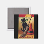 Vintages Halloween von Ellen Clapsaddle, Black Cat Magnet (Vorderseite/Rückseite)