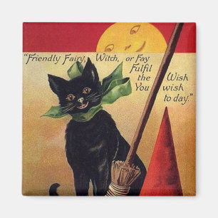 Vintages Halloween von Ellen Clapsaddle, Black Cat Magnet