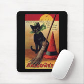 Vintages Halloween von Ellen Clapsaddle, Black Cat Mousepad (Mit Mouse)