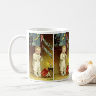 Vintages Halloween von Ellen Clapsaddle, Ghost Sto Kaffeetasse