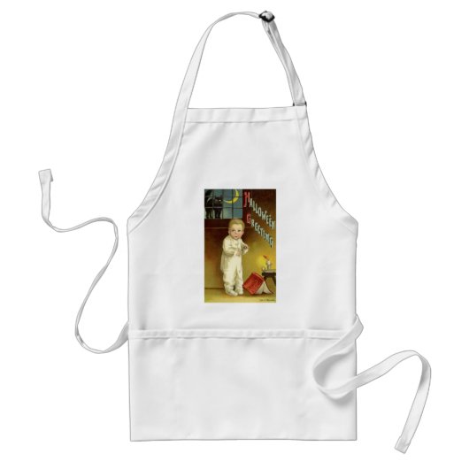 Vintages Halloween von Ellen Clapsaddle, Ghost Sto Schürze (Vorne)