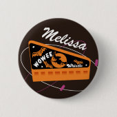 Vintages Halloween Wachs Hexenpfeifen + Name Button (Vorderseite)