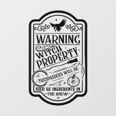 Vintages Halloween-Warnzeichen Fensteraufkleber (Blatt)