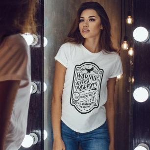 Vintages Halloween-Warnzeichen T-Shirt