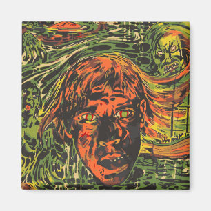 Vintages Halloween Zombies, Grafitti Street Art Magnet