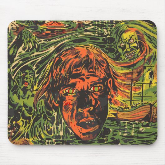 Vintages Halloween Zombies, Grafitti Street Art Mousepad (Vorne)