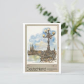 Vintages Hamburger Wasserfarbenreisepaket Postkarte (Stehend Vorderseite)