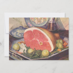 Vintages Hammabendessen mit grünen Bohnen und Kart