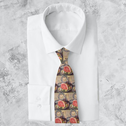 Vintages Hammabendessen mit grünen Bohnen und Kart Krawatte