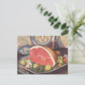 Vintages Hammabendessen mit grünen Bohnen und Kart Postkarte (Stehend Vorderseite)