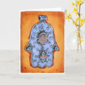 Vintages Hamsa Karte (Gelbe Blume)