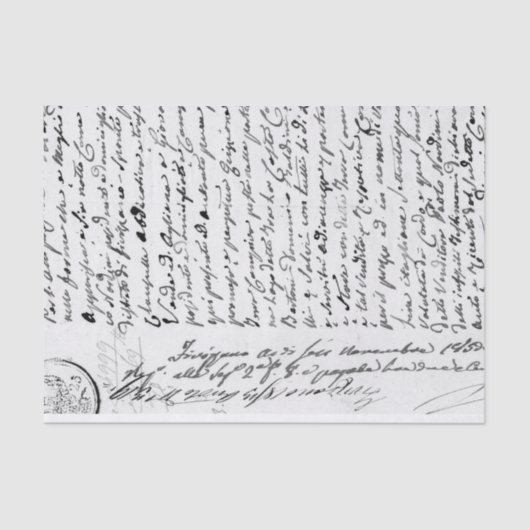 Vintages handgeschriebenes Dokument Seidenpapier (Vorderseite)