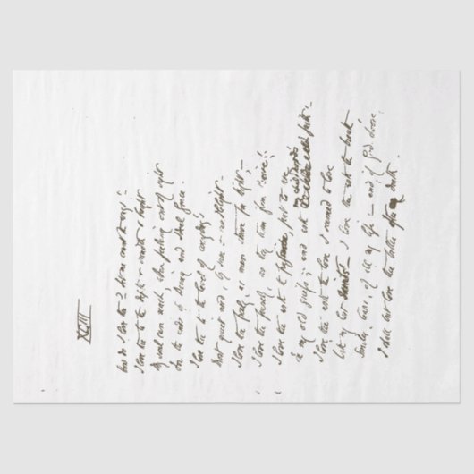 Vintages handgeschriebenes Skript-Liebe-Gedicht Seidenpapier (Vorderseite)