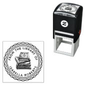 Vintages handgezeichnet Buch rund um die Bibliothe Permastempel (Beispiel)