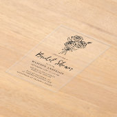 Vintages handGezeichnet Rose Bouquet Brautparty Acryleinladungen (Ablage )