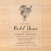 Vintages handGezeichnet Rose Bouquet Brautparty Acryleinladungen (Vorderseite)