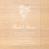 Vintages handGezeichnet Rose Bouquet Brautparty Acryleinladungen (Vorderseite)