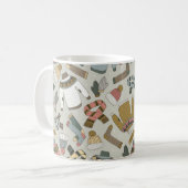 Vintages, handgezeichnetes, nahtloses Muster Kaffeetasse (Vorderseite Links)