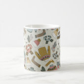 Vintages, handgezeichnetes, nahtloses Muster Kaffeetasse (Mittel)