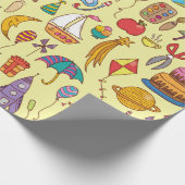 Vintages, handgezeichnetes, nahtloses Muster mit D Geschenkpapier (Ecke)