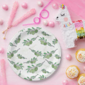 Vintages, handgezogenes Olivengewebe Pappteller (Party)