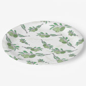 Vintages, handgezogenes Olivengewebe Pappteller (Schrägansicht)