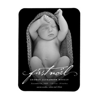 Vintages Handwriting Script Baby's First Weihnacht Magnet