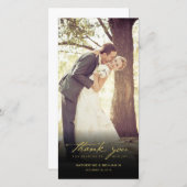 Vintages Handwriting-Skript Klassisches Foto Hochz Dankeskarte (Vorne/Hinten)