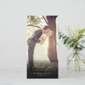 Vintages Handwriting-Skript Klassisches Foto Hochz Dankeskarte (Stehend Vorderseite)