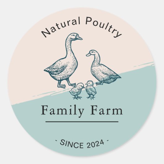 Vintages Handzeichen für Geflügelfarm Runder Aufkleber (Vorderseite)