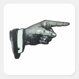Vintages Handzeigen Quadratischer Aufkleber