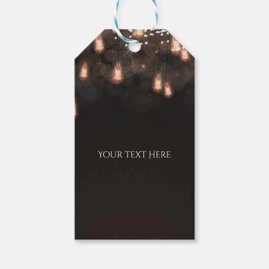 Vintages Hängen Glühbirnen Rustikale Gastgeschenk  Geschenkanhänger (Vorderseite)