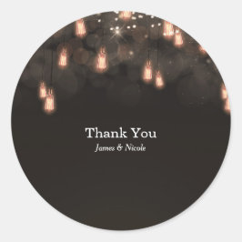 Vintages Hängen Glühbirnen Rustikale Gastgeschenk  Runder Aufkleber