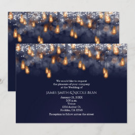 Vintages Hängen Glühbirnen Rustikale Hochzeit Einladung