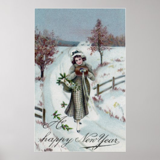 Vintages Happy New Year Art Poster (Vorne)