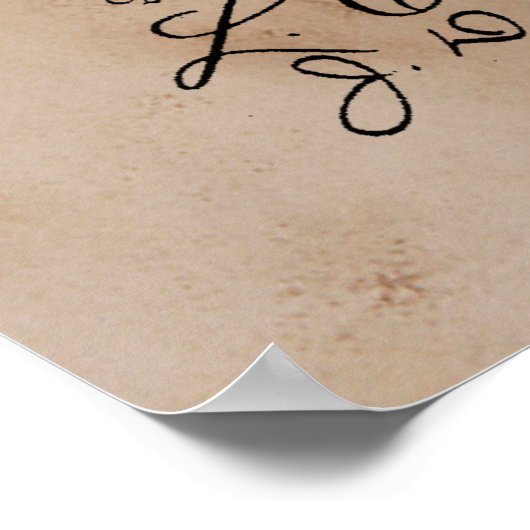 Vintages Harfenpatent Poster (Ecke)