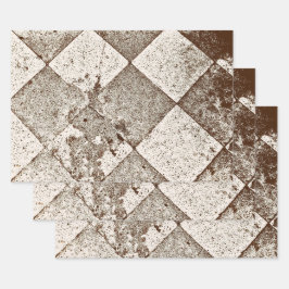 Vintages Harlequin Inspiriert Alte Sepia Textur Geschenkpapier Set