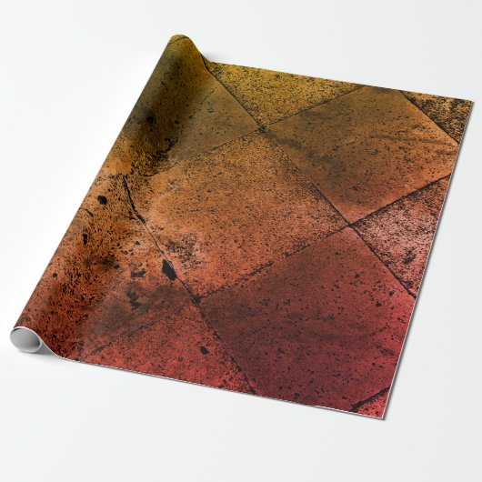 Vintages Harlequin Inspiriert Orange Rust Textur Geschenkpapier (Ungerollt)