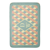 Vintages Harlequine Diagonal in Pastels Monogram Badematte (Vorderseite Vertikal)