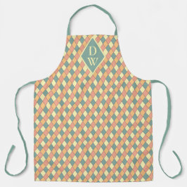 Vintages Harlequine Diagonal in Pastels Monogram Schürze