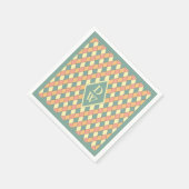 Vintages Harlequine Diagonal in Pastels Monogram Serviette (Ecke)