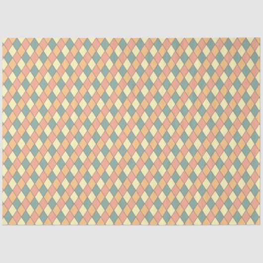 Vintages Harlequine Diagonal in Pastels Seidenpapier (Vorderseite)