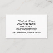 Vintages Hartglas Visitenkarte (Rückseite)