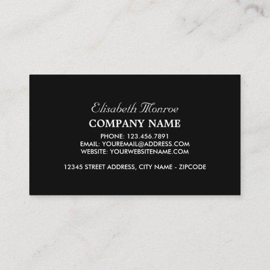 Vintages Hartglas Visitenkarte (Rückseite)