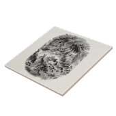 Vintages Häschen-Kaninchen 1800s Häschen-Kaninchen Fliese (Seite)