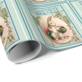 Vintages Hasen- und Ostereier  Geschenkpapier (Rolleneckpunkt)