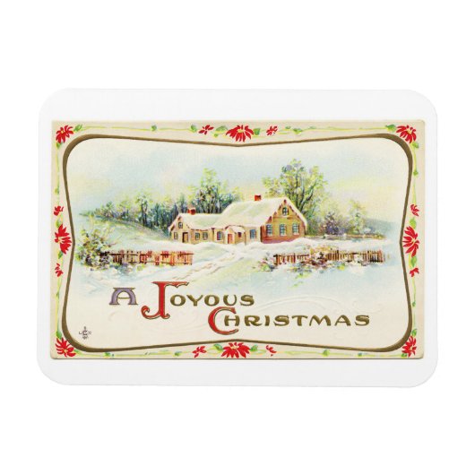 Vintages Haus Flexible Foto Magnet (Horizontal)