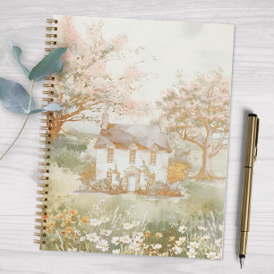 Vintages Haus im Grünen Wiesen Notizblock