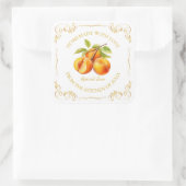Vintages, hausgemachte Apricot-Marmelade-Label Quadratischer Aufkleber (Tasche)